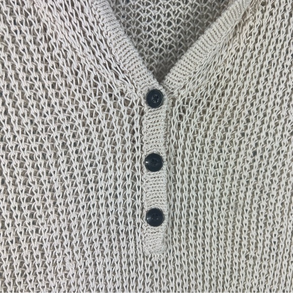 Rag & Bone Beige Knit Henley Hoodie Sweater Women’s Size Small Casual Pullover - Picture 9 of 9